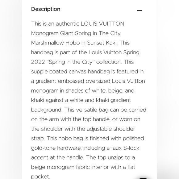 Louis Vuitton Monogram Giant Spring in the City Marshmallow Hobo in Sunset Khaki - Picture 10 of 14